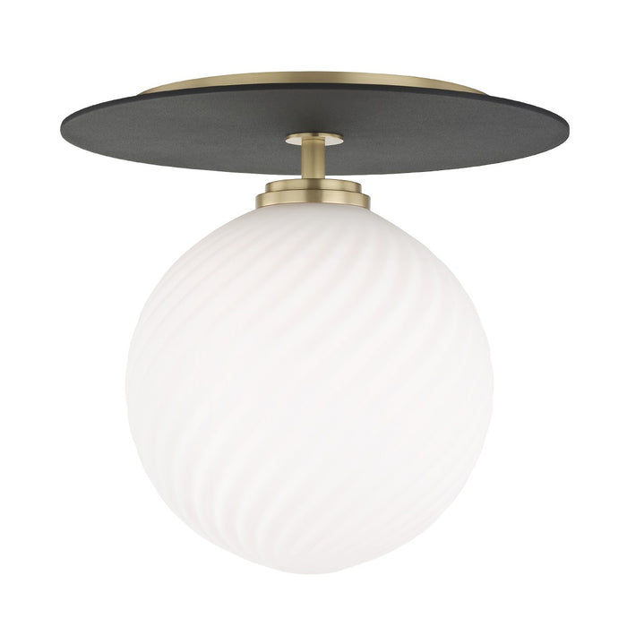 Mitzi - H200501L-AGB/BK - LED Semi Flush Mount - Ellis - Aged Brass/Black