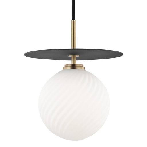 Mitzi - H200701L-AGB/BK - LED Pendant - Ellis - Aged Brass/Black