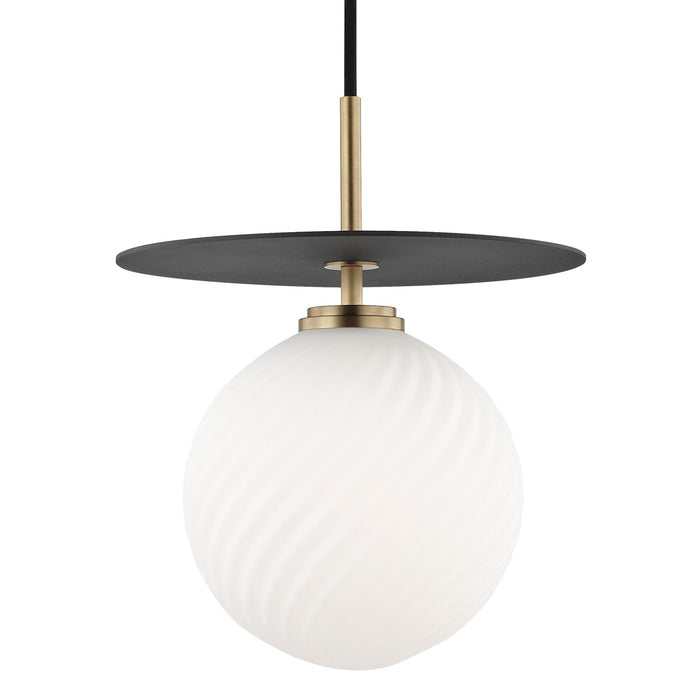 Mitzi - H200701L-AGB/BK - LED Pendant - Ellis - Aged Brass/Black