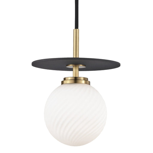 Mitzi - H200701S-AGB/BK - LED Pendant - Ellis - Aged Brass/Black