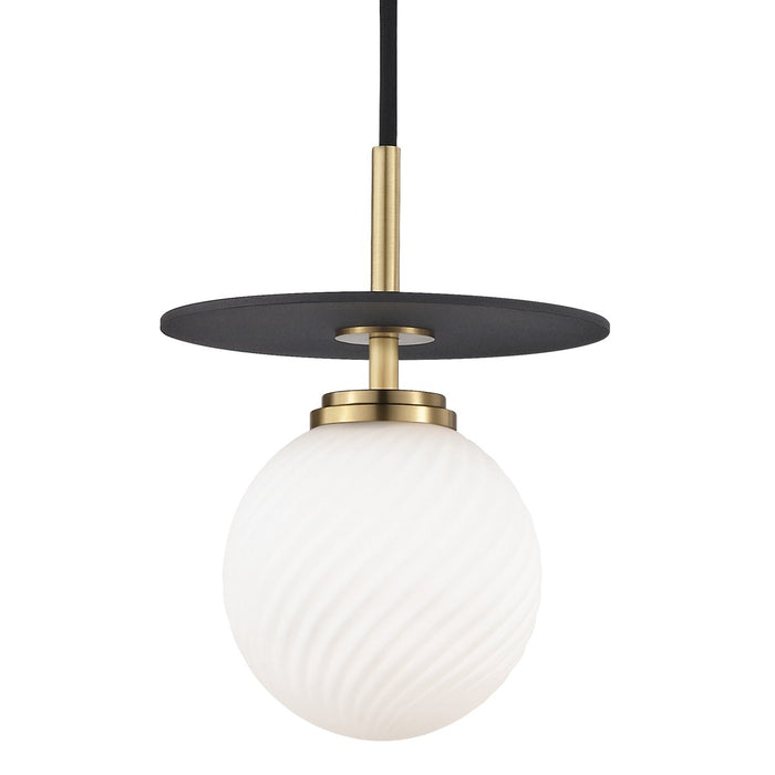 Mitzi - H200701S-AGB/BK - LED Pendant - Ellis - Aged Brass/Black