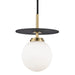 Mitzi - H200701S-AGB/BK - LED Pendant - Ellis - Aged Brass/Black