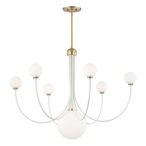 Mitzi - H234807-AGB/WH - LED Chandelier - Coco - Aged Brass/Soft Off White