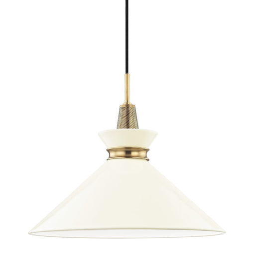 Mitzi - H251701L-AGB/CR - One Light Pendant - Kiki - Aged Brass/Cream