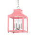 Mitzi - H259704S-PN/PK - Four Light Lantern - Leigh - Polished Nickel/Pink