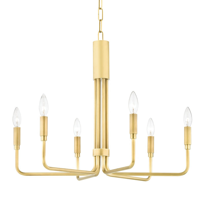 Mitzi - H261806-AGB - Six Light Chandelier - Brigitte - Aged Brass