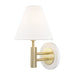 Mitzi - H264101-AGB/WH - One Light Wall Sconce - Robbie - Aged Brass/Soft Off White