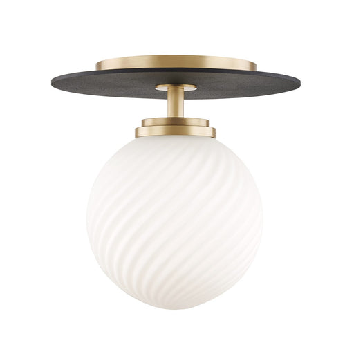 Mitzi - H200501S-AGB/BK - LED Semi Flush Mount - Ellis - Aged Brass/Black