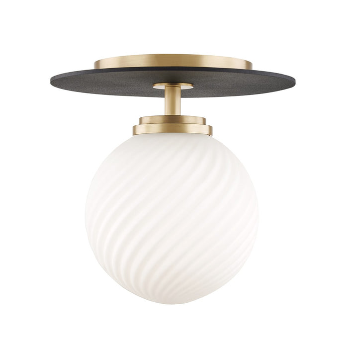 Mitzi - H200501S-AGB/BK - LED Semi Flush Mount - Ellis - Aged Brass/Black