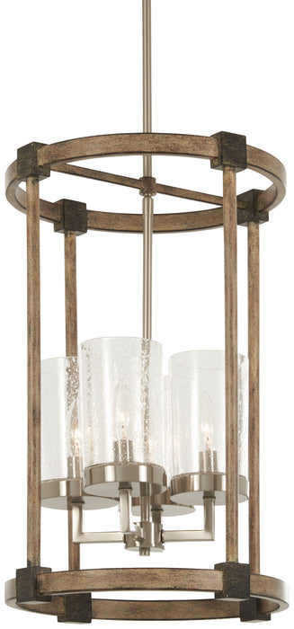 Minka-Lavery - 4640-106 - Four Light Foyer Pendant - Bridlewood - Stone Grey W/Brushed Nickel