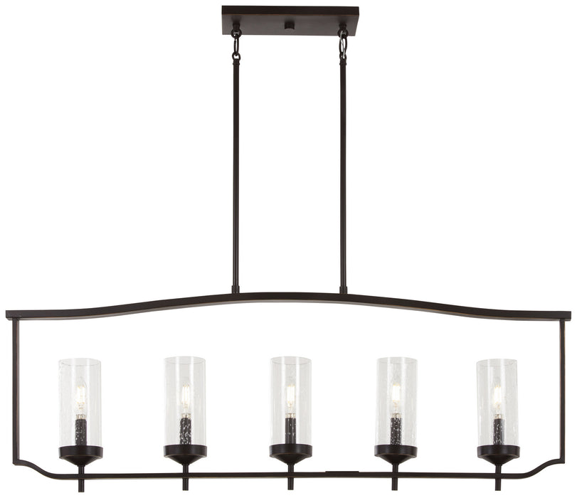 Minka-Lavery - 4645-579 - Five Light Island Pendant - Elyton - Downton Bronze With Gold Highl