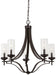 Minka-Lavery - 4655-579 - Five Light Chandelier - Elyton - Downton Bronze With Gold Highl