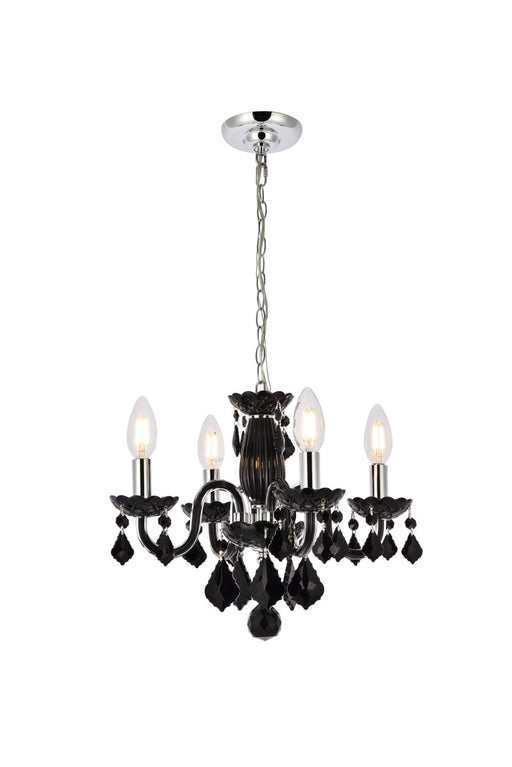 Elegant Lighting - V7804D15B-JT/RC - Four Light Pendant - Rococo - Black