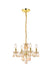 Elegant Lighting - V7804D15GS-GS/RC - Four Light Pendant - Rococo - Golden Shadow