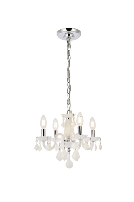 Elegant Lighting - V7804D15WH-WH/RC - Four Light Pendant - Rococo - White