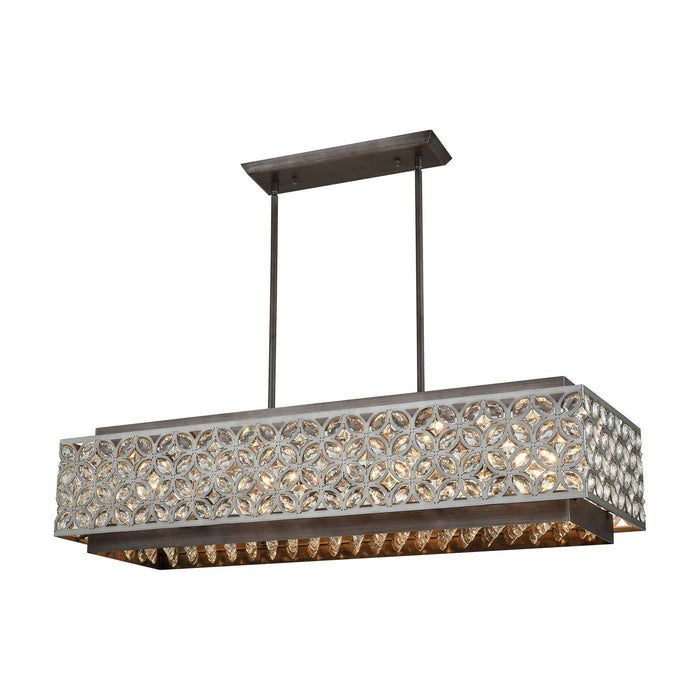 ELK Home - 12165/8 - Eight Light Linear Chandelier - Rosslyn - Weathered Zinc