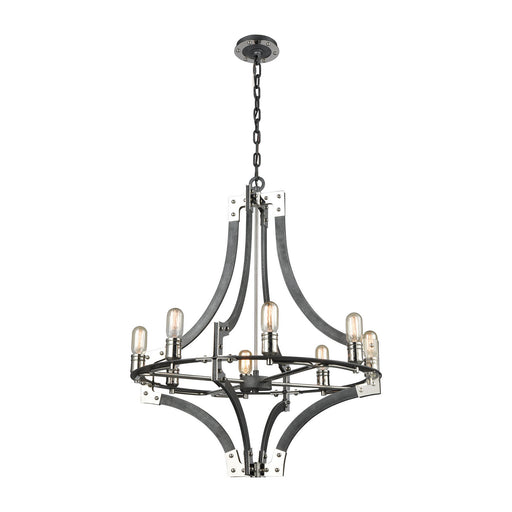 ELK Home - 15236/8 - Eight Light Chandelier - Riveted Plate - Silverdust Iron