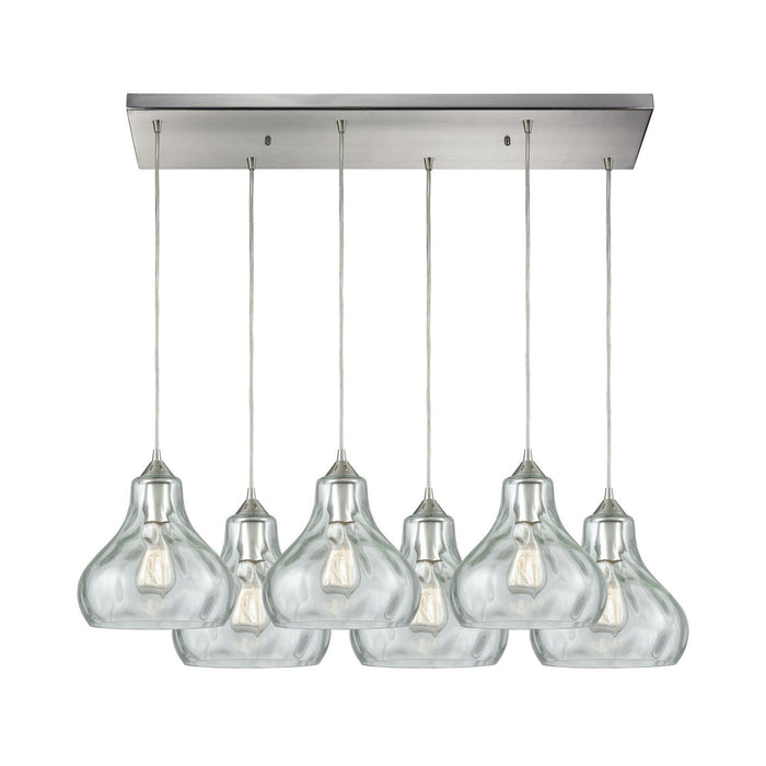 ELK Home - 25100/6RC - Six Light Pendant - Belmont - Satin Nickel