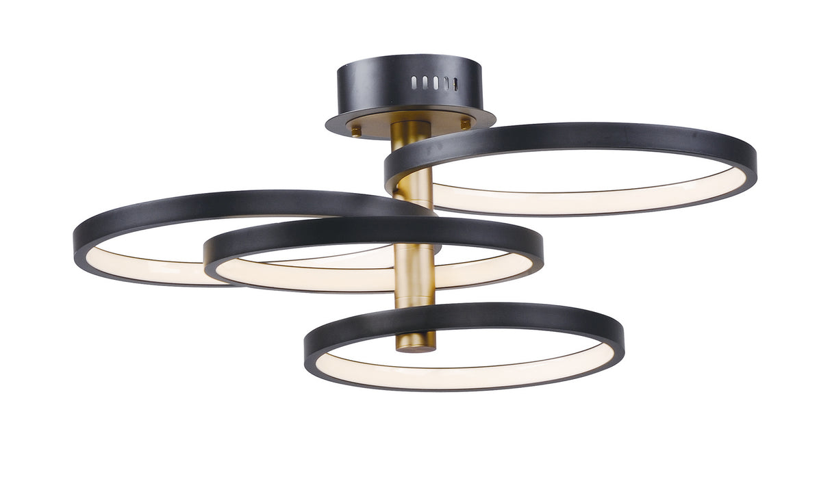 ET2 - E24324-BKGLD - LED Pendant - Hoopla - Black / Gold