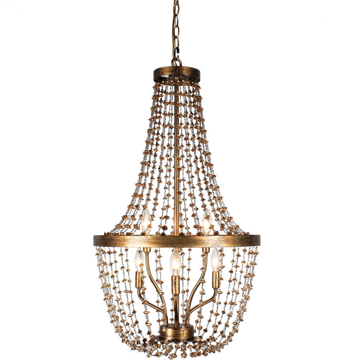 Terracotta Designs - H8120-6 - Six Light Chandelier - Liviana - Gold Leaf
