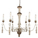 Terracotta Designs - H8124-6 - Six Light Chandelier - Elenore - Antique White And Gold
