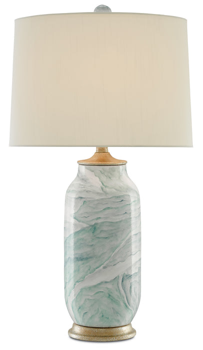 Currey and Company - 6000-0339 - One Light Table Lamp - Sarcelle - Sea Foam/Harlow Silver Leaf