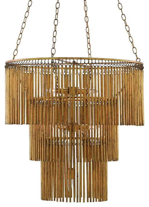 Currey and Company - 9000-0247 - Seven Light Chandelier - Mantra - Gold Leaf