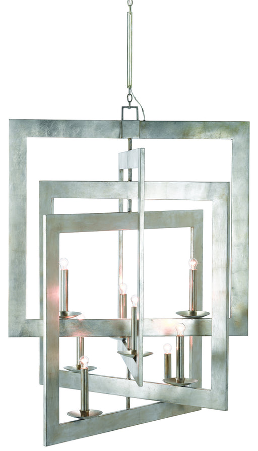Currey and Company - 9000-0352 - Eight Light Chandelier - Middleton - Contemporary Silver Leaf