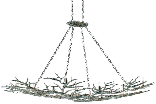 Currey and Company - 9000-0367 - 14 Light Chandelier - Rainforest - Silver Leaf