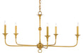 Currey and Company - 9000-0369 - Five Light Chandelier - Nottaway - Contemporary Gold Leaf
