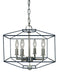 Framburg - 5304 PN/MBLACK - Four Light Dual Mount Chandelier - Isabella - Polished Nickel with Matte Black Accents