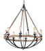 Maxim - 20338WOBZ - Eight Light Chandelier - Lodge - Weathered Oak / Bronze