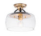 Maxim - 26129CLBZAB - One Light Semi-Flush Mount - Goblet - Bronze / Antique Brass