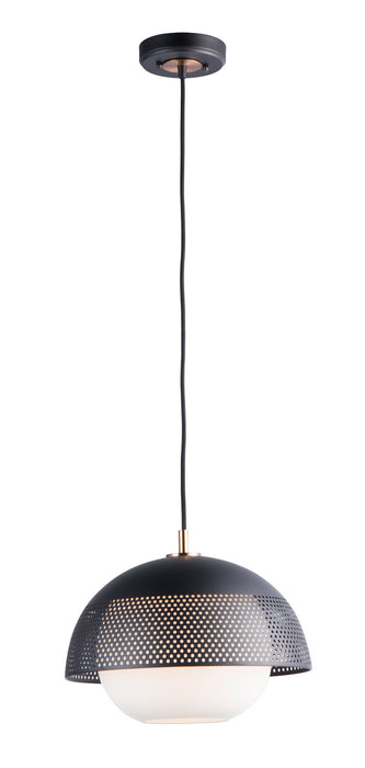 Maxim - 10082WTBKSBR - One Light Pendant - Perf - Black / Satin Brass