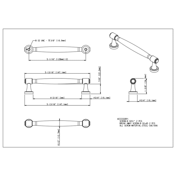 Jeffrey Alexander Jules 128 mm Center-to-Center Bar Pull