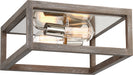 Nuvo Lighting - 60-6482 - Two Light Flush Mount - Bliss - Driftwood / Polished Nickel Accents