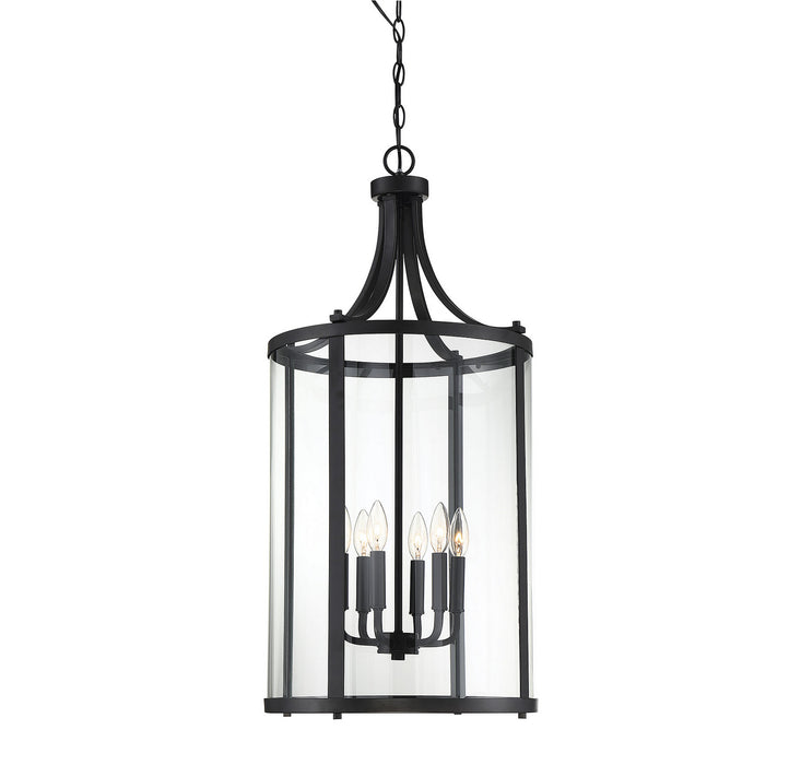 Savoy House - 7-1041-6-BK - Six Light Foyer Lantern - Penrose - Black