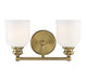 Savoy House - 8-6836-2-322 - Two Light Bath Bar - Melrose - Warm Brass