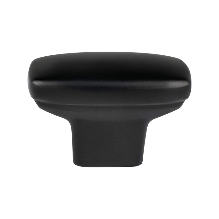 Transitional Advantage One Matte Black Rounded Rectangle Knob 