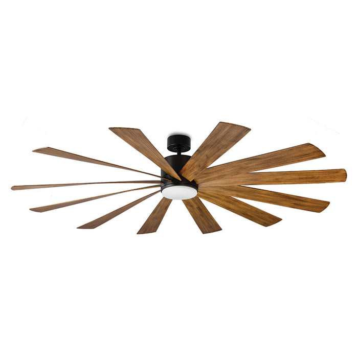 Modern Forms Fans - FR-W1815-80L-MB/DK - 80"Ceiling Fan - Windflower - Matte Black/Distressed Koa