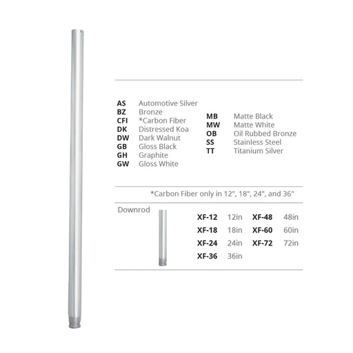 Modern Forms Fans - XF-18-MB - Downrod - Fan Accessories - Matte Black