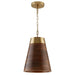 Capital Lighting - 330314WR - One Light Pendant - Dodd - Dark Wood and True Brass