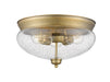 Z-Lite - 722F3-HBR - Three Light Flush Mount - Amon - Heritage Brass