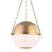 Hudson Valley - MDS751-AGB - Three Light Pendant - Sphere No.2 - Aged Brass