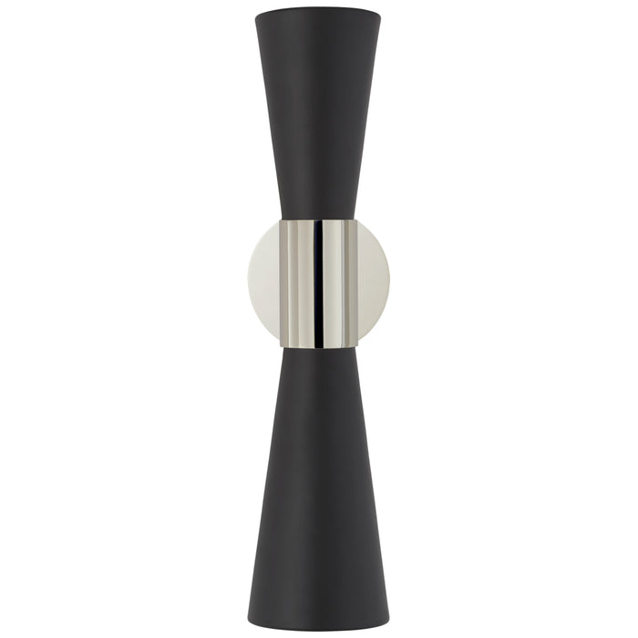 Visual Comfort Signature - ARN 2009PN/BLK - Two Light Wall Sconce - Clarkson - Polished Nickel