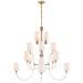 Visual Comfort Signature - JN 5030CG/AB-L - 16 Light Chandelier - Clarice - Clear Acrylic with Antique Brass