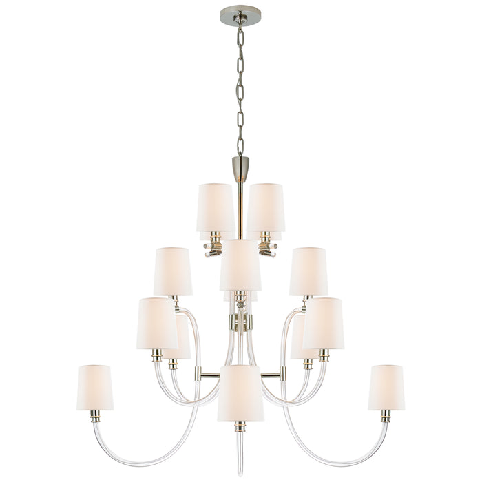 Visual Comfort Signature - JN 5030CG/PN-L - 16 Light Chandelier - Clarice - Clear Acrylic with Polished Nickel