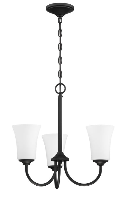 Craftmade - 50423-FB-WG - Three Light Chandelier - Gwyneth - Flat Black