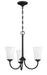 Craftmade - 50423-FB-WG - Three Light Chandelier - Gwyneth - Flat Black