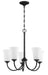 Craftmade - 50425-FB-WG - Five Light Chandelier - Gwyneth - Flat Black